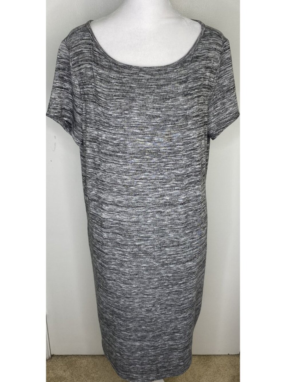 Loft Outlet Size L Heathered Gray Casual Office Career Lagenlook T Shirt Dress